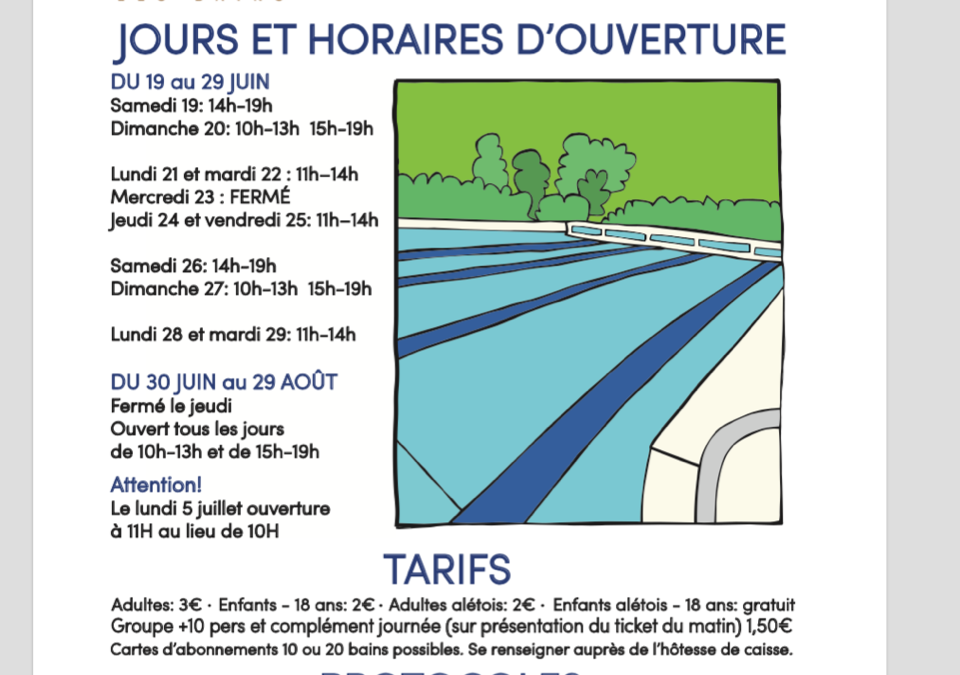 ouverture de la piscine 2021