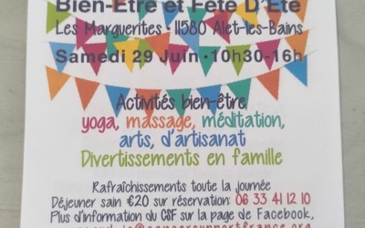 Bien-être et fête d&rsquo;été, samedi 29 juin