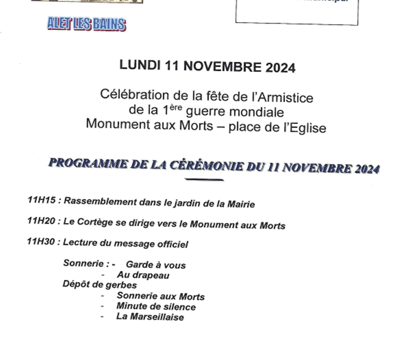 Cérémonie 11 novembre